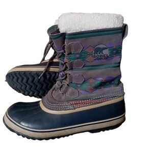 Sorel Aztec Winter Boots Women’s Sz 9 Waterproof Lined Insulated